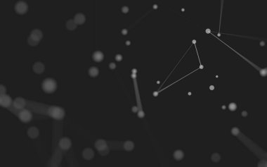 3d soyut arkaplan. Çokgen şekilli molekül teknolojisi, noktaları ve çizgileri birleştiriyor. Bağlantı yapısı. Büyük veri görselleştirmesi. 3d arkaplan. 