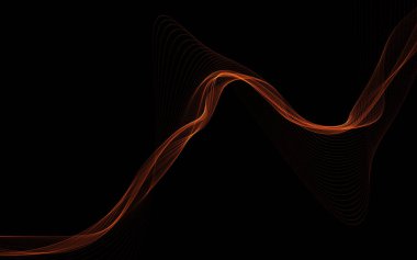 Parlayan soyut dalgalar ve soyut arkaplan ile koyu soyut arkaplan