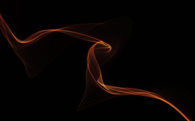 Parlayan soyut dalgalar ve soyut arkaplan ile koyu soyut arkaplan