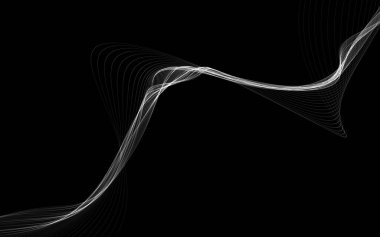 Parlayan soyut dalgalar ve soyut arkaplan ile koyu soyut arkaplan