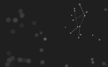 3d soyut arkaplan. Çokgen şekilli molekül teknolojisi, noktaları ve çizgileri birleştiriyor. Bağlantı yapısı. Büyük veri görselleştirmesi. 3d arkaplan. 