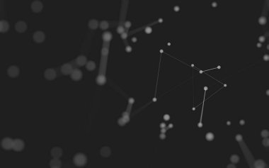 3d soyut arkaplan. Çokgen şekilli molekül teknolojisi, noktaları ve çizgileri birleştiriyor. Bağlantı yapısı. Büyük veri görselleştirmesi. 3d arkaplan. 