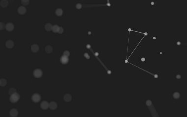 3d soyut arkaplan. Çokgen şekilli molekül teknolojisi, noktaları ve çizgileri birleştiriyor. Bağlantı yapısı. Büyük veri görselleştirmesi. 3d arkaplan. 