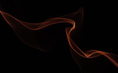 Parlayan soyut dalgalar ve soyut arkaplan ile koyu soyut arkaplan