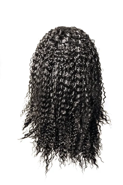 Pelo Negro Peinado Africano Peluca Sobre Fondo Blanco —  Fotos de Stock