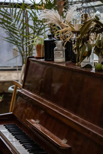 Decoration of the piano in the greenhouse
