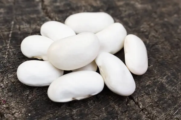 Large White Beans Close Autumn Harvest — Stock Photo, Image