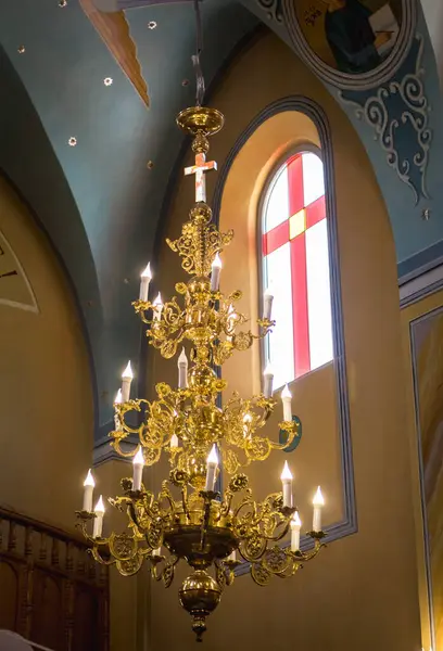 stock image The Greek Catholic Church in western Ukraine is decorated for the First Communion