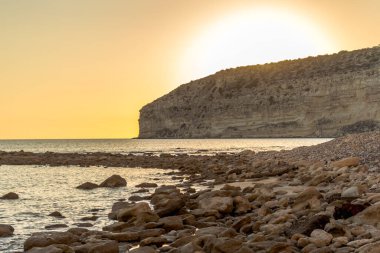 Cypru, Zapallo Körfezi sahilinde güzel bir gün batımı.