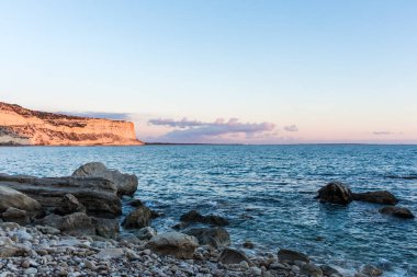 Cypru, Zapallo Körfezi sahilinde güzel bir gün batımı.