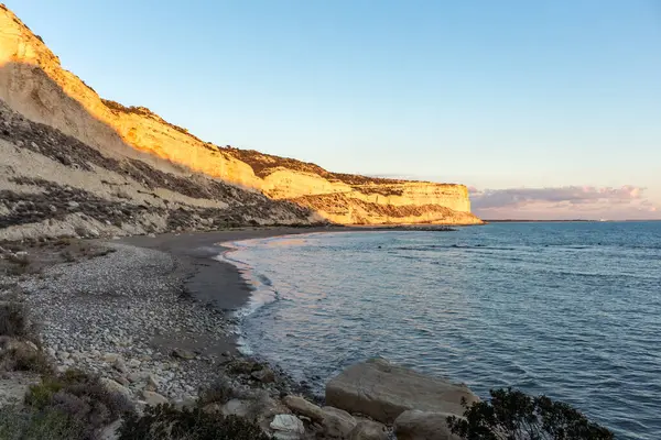 stock image picturesque sunset on the beach of Zapallo Bay, Cypru