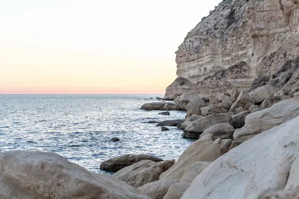 stock image Beautiful beach on the coast of southern Cyprus, bright blue lagoon,  Zapallo ba