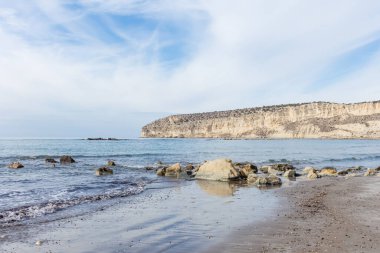 Kıbrıs 'ta sakin mevsim boyunca Zapallo plajı