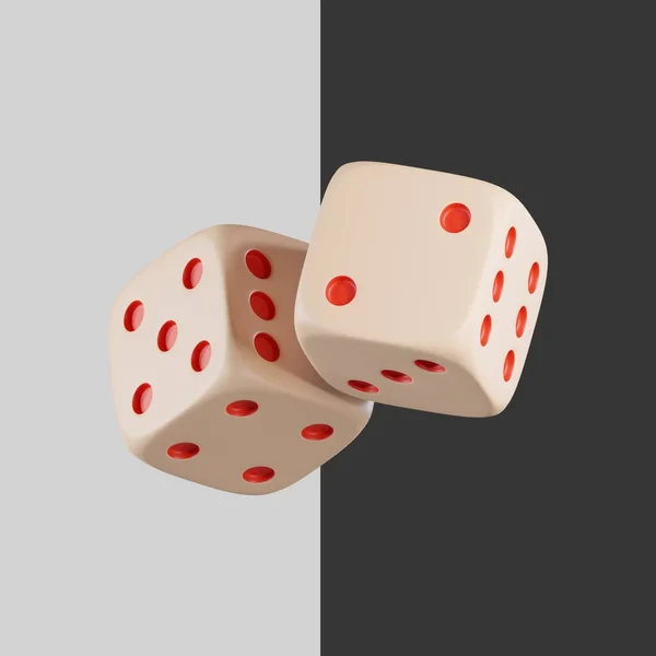Gri arkaplan üzerindeki zarlar 3d illüstrasyon