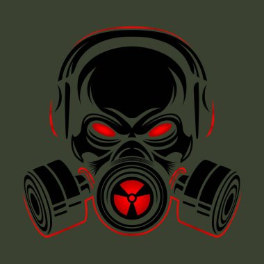 Gaz maskeli maske ve kafatası