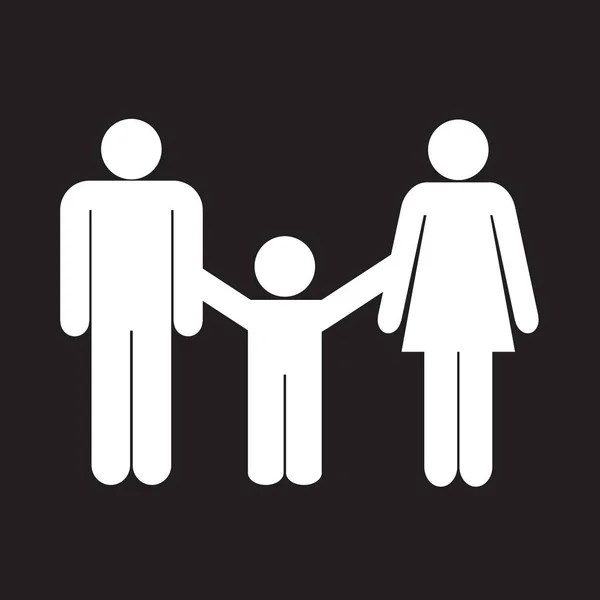 family vector icon. flat vector symbol. pictogram is isolated on a black background. designed for web and software interfaces.