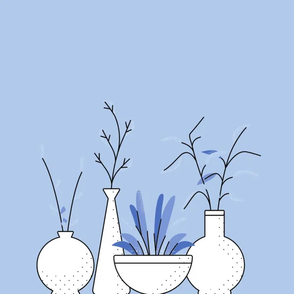 vase with flowers and vase on a background of a white wall. vector. interior decoration, decor.