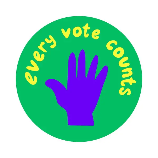 vector illustration. vote concept. vote in the vote, hand with the text.