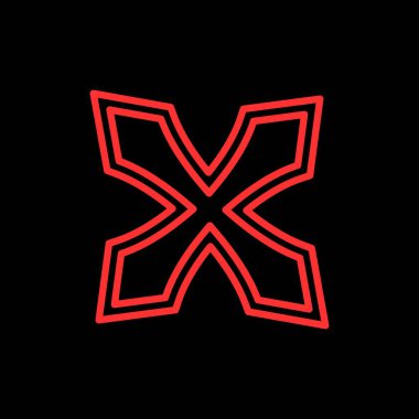 X harfi logo tasarım şablonu