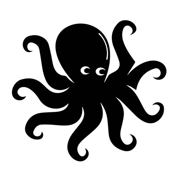 一种脸上挂着大大的笑容的黑色章鱼 — 图库照片#