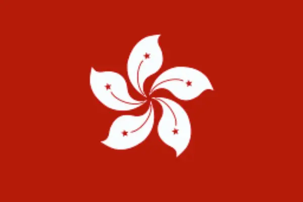 Hong Kong bayrağı. düz dizayn. vektör illüstrasyonu.