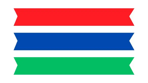 Gambiya ulusal bayrağı, beyaz arkaplanda vektör illüstrasyonu