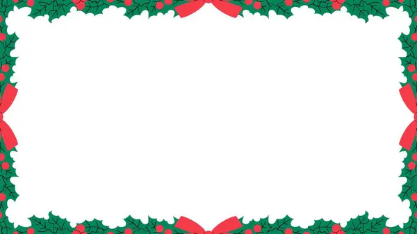 Beyaz bir arka planda Noel ağacı dalları, kutsal böğürtlenler ve kar taneleri var. vektör