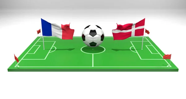 France Danemark Match Football Coupe Monde Football Qatar 2022 Terrain — Photo