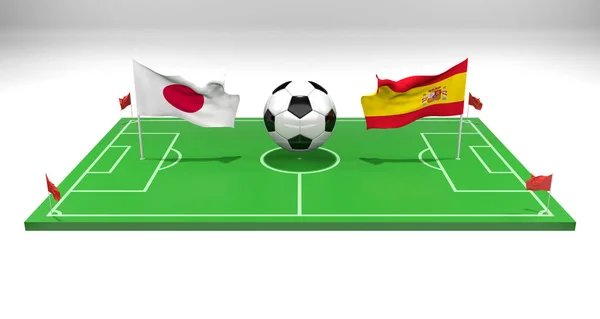Japon Espagne Match Football Coupe Monde Football Qatar 2022 Terrain — Photo