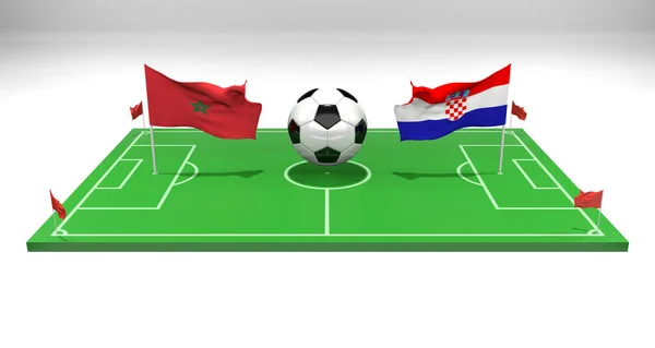 Marruecos Croacia Partido Fútbol Copa Mundial Fifa Qatar 2022 Campo — Foto de Stock