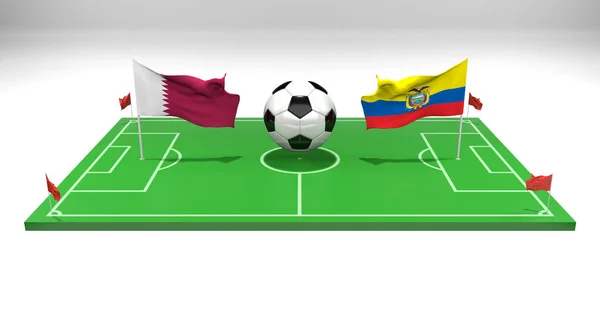 Qatar Equateur Football Match Coupe Monde Fifa Qatar 2022 Terrain — Photo