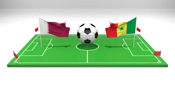 Qatar Sénégal Football Match Coupe Monde Fifa Qatar 2022 Terrain — Photo