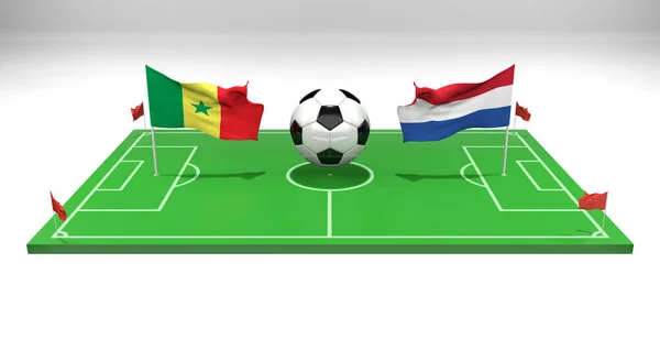 Сенегал Нидерланды Футбольный Матч Чемпионат Мира Футболу Катар 2022 Футбольное — стоковое фото