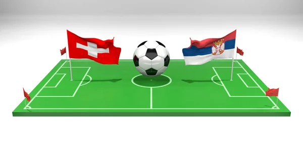 Serbie Suisse Match Football Coupe Monde Football Qatar 2022 Terrain — Photo