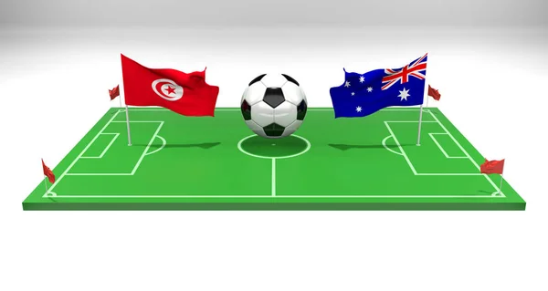 Tunisie Australie Match Football Coupe Monde Football Qatar 2022 Terrain — Photo
