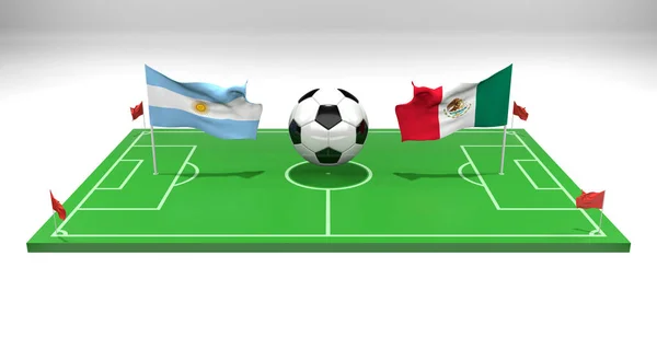 Argentine Mexique Match Football Coupe Monde Football Qatar 2022 Terrain — Photo