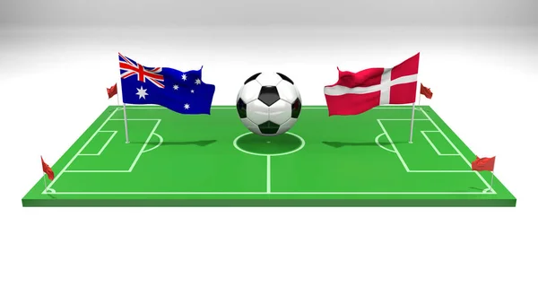 Australie Danemark Match Football Coupe Monde Football Qatar 2022 Terrain — Photo
