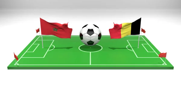 Belgique Maroc Match Football Coupe Monde Football Qatar 2022 Terrain — Photo