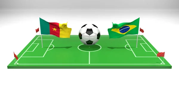 Cameroun Brésil Match Football Coupe Monde Football Qatar 2022 Terrain — Photo