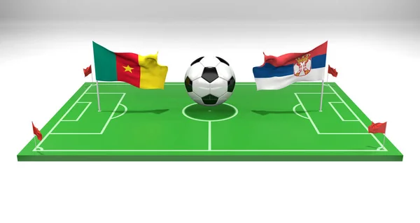 Cameroun Serbie Match Football Coupe Monde Football Qatar 2022 Terrain — Photo