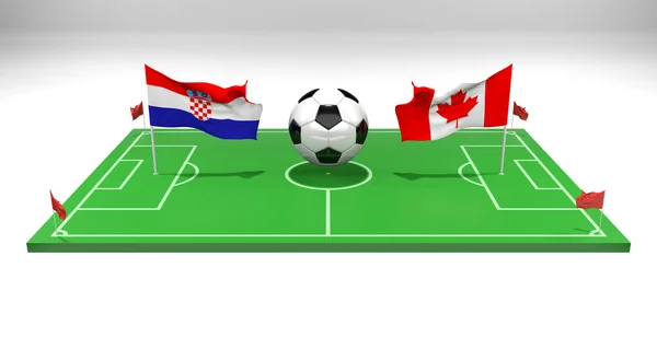 Croatie Canada Football Match Coupe Monde Football Qatar 2022 Terrain — Photo