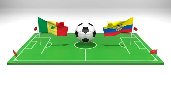 Equateur Sénégal Match Football Coupe Monde Football Qatar 2022 Terrain — Photo