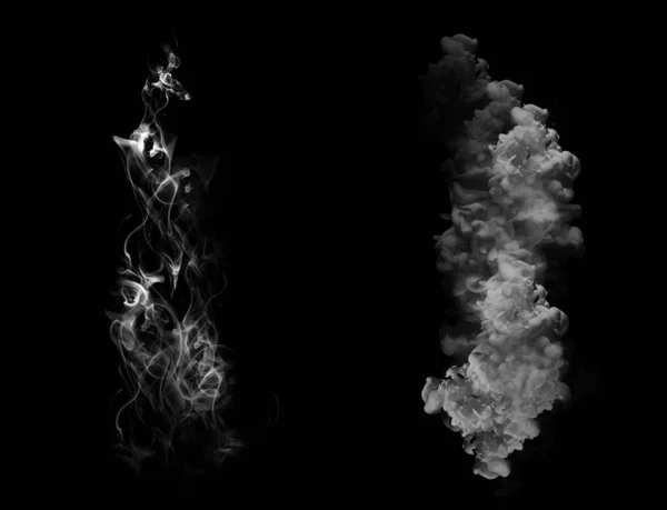 黑色背景上的烟尘 2片烟尘 — 图库照片