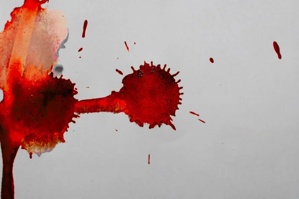 Ρεαλιστικό Αίμα Απομονωμένο Λευκό Φόντο Σταγόνες Αίματος Και Πιτσιλιές — Φωτογραφία Αρχείου