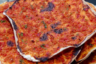 Lahmacun 'a yakın çekim.