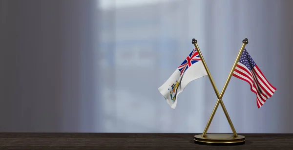 British Antarctic Territory Usa Flags Table Negotiation British Antarctic Territory — Stock Photo, Image