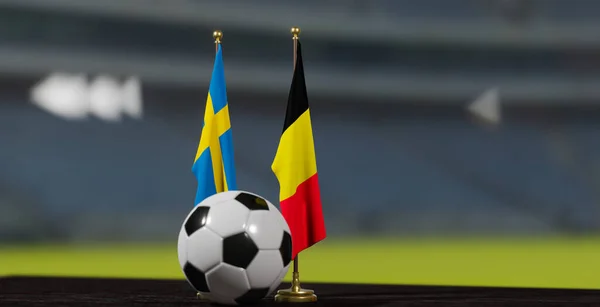 Uefa 2024 Voetbal Zweden België Europees Kampioenschap Zweden België Met — Stockfoto