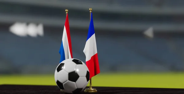 Uefa Euro 2024荷兰足球对法国欧洲杯资格赛 荷兰对法国足球 3D工作 亚美尼亚埃里温 2023年3月30日 — 图库照片