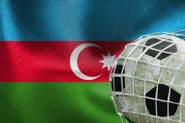 Uefa Euro 2024 Labdarúgás Azerbajdzsán Nemzeti Zászló Egy Labdarúgó Labda — Stock Fotó