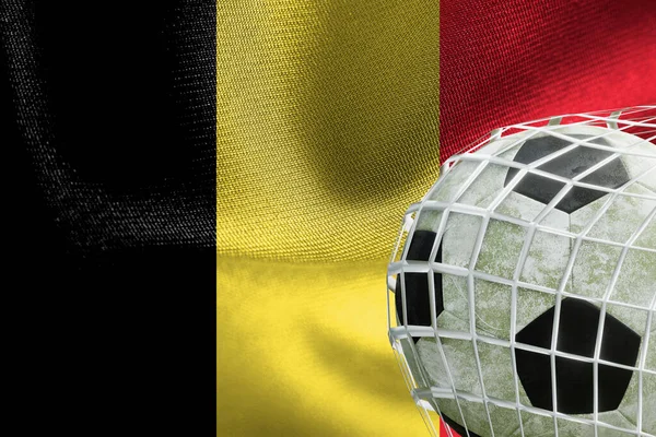 Uefa Euro 2024 Voetbal België Nationale Vlag Met Een Voetbal — Stockfoto